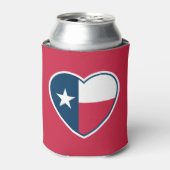 Symbolen van Texas, Texas Vlag, Hart - Rood Blikjeskoeler (Blikje Voorkant)