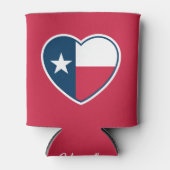 Symbolen van Texas, Texas Vlag, Hart - Rood Blikjeskoeler (Voorkant)