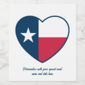 Symbolen van Texas, Texas vlag, hart Wijn Etiket (Enkel label)
