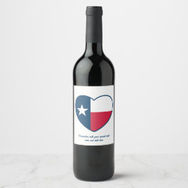 Symbolen van Texas, Texas vlag, hart Wijn Etiket