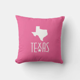 Symbolen van Texas, Texas wit, roze achtergrond Kussen
