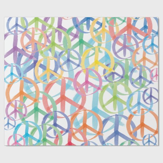 Symbolen van vrede cadeaupapier (Vlak)