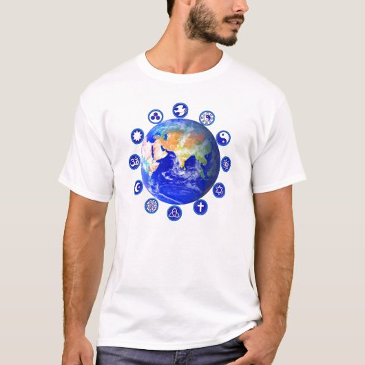 Symbolen van Vrede & Eenheid Rond de Wereld T-shir T-shirt (Voorkant)