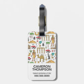 Symbolen voor de kleuren van het Egyptische patroo Bagagelabel (Achterkant verticaal)