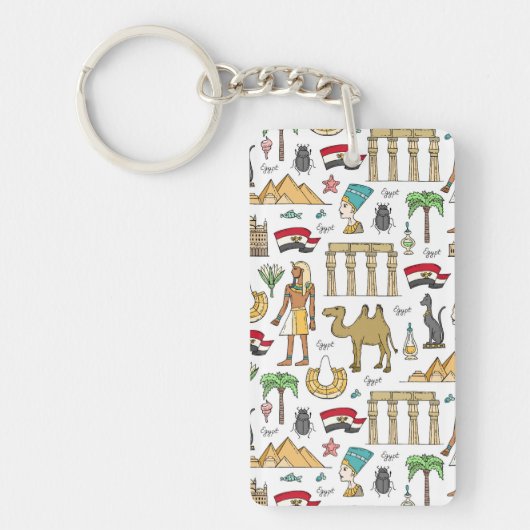 Symbolen voor de kleuren van het Egyptische patroo Sleutelhanger (Voorkant)