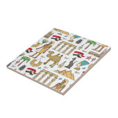 Symbolen voor de kleuren van het Egyptische patroo Tegeltje (Zijkant)