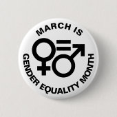 Symbolen voor gendergelijkheid ronde button 5,7 cm (Voorkant)