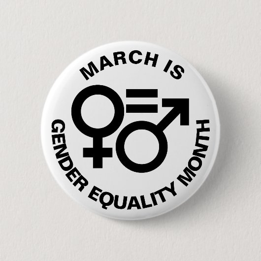 Symbolen voor gendergelijkheid ronde button 5,7 cm (Voorkant)