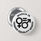 Symbolen voor gendergelijkheid ronde button 5,7 cm (Voorkant /achterkant)