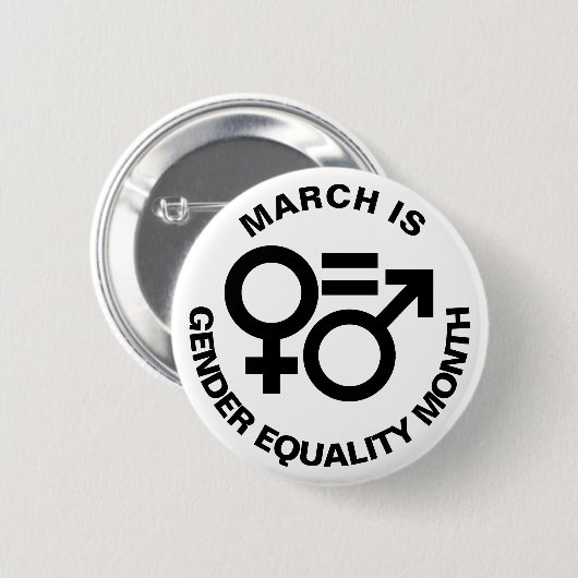 Symbolen voor gendergelijkheid ronde button 5,7 cm (Voorkant /achterkant)