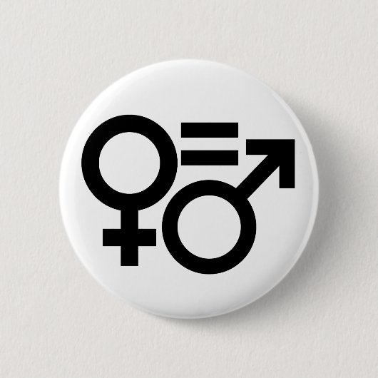 Symbolen voor gendergelijkheid ronde button 5,7 cm (Voorkant)