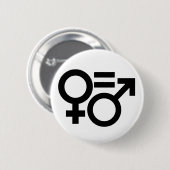 Symbolen voor gendergelijkheid ronde button 5,7 cm (Voorkant /achterkant)