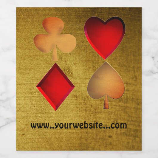 symbolen voor kaartspel wijn etiket (Enkel label)