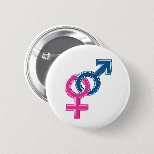 Symbolen voor mannelijke vrouwen ronde button 5,7 cm (Voorkant /achterkant)
