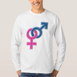 Symbolen voor mannelijke vrouwen t-shirt