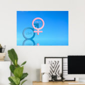 Symbolen voor mannen en vrouwen poster (Thuiskantoor)