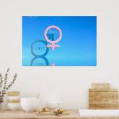 Symbolen voor mannen en vrouwen poster (Keuken)
