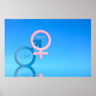 Symbolen voor mannen en vrouwen poster