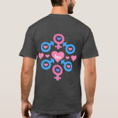 Symbolen voor mannetjes en vrouwen T-shirt (Achterkant)