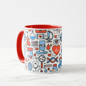 Symbolen voor medische zorg mok (Voorkant links)