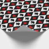 Symbolen voor  rode zwarte speelkaarten cadeaupapier (Hoek)