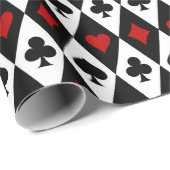 Symbolen voor  rode zwarte speelkaarten cadeaupapier (Rol Hoek)
