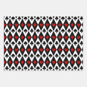 Symbolen voor  rode zwarte speelkaarten inpakpapier vel (Voorkant)