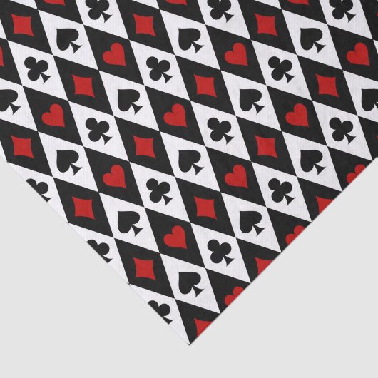 Symbolen voor rode zwarte speelkaarten tissuepapier (Detail)