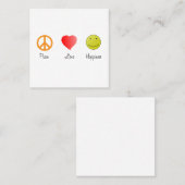 Symbolen voor vredesliefdesgeluk vierkante visitekaartje (Voorkant / Achterkant)