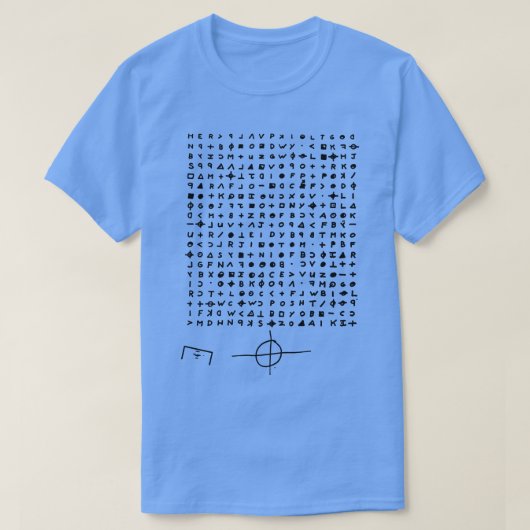 Symbolen voor zodiac killer-versleuteling t-shirt (Design voorkant)