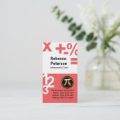 Symbolen voor zwevende Wiskunde Visitekaartje (Staand voorkant)