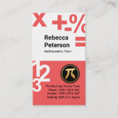 Symbolen voor zwevende Wiskunde Visitekaartje (Voorkant)