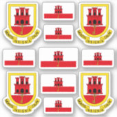 Symbolen/wapenschild van Gibraltar en vlag Sticker (Voorkant)