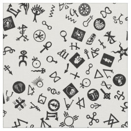 Symbolicon Black op White Stof