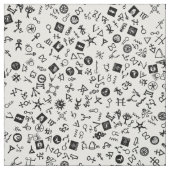 Symbolicon Black op White Stof (Swatch)