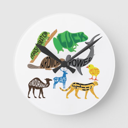 Symboliek van Dieren Ronde Klok (Voorkant)