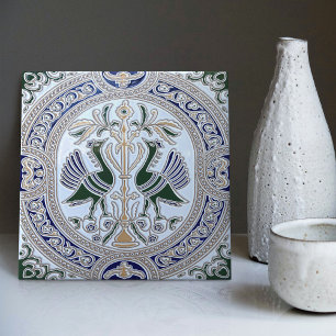 Symboliek van pauwen Belle Epoque Art Deco Tegeltje