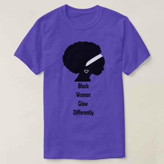 Symbolisch afbeelding en quote quotBlack Women Glo T-shirt (Design voorkant)