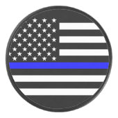 Symbolisch dun blauw Amerikaanse vlag grafisch ont Hockey Puck (Voorkant)