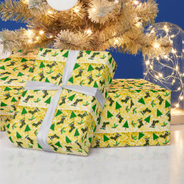 Symbolisch kerstpatroon inpakpapier