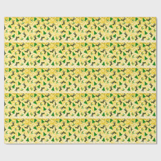 Symbolisch kerstpatroonpapier cadeaupapier (Vlak)