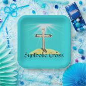 Symbolisch kruis papieren bordje (Feest)