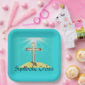 Symbolisch kruis papieren bordje (Feest)