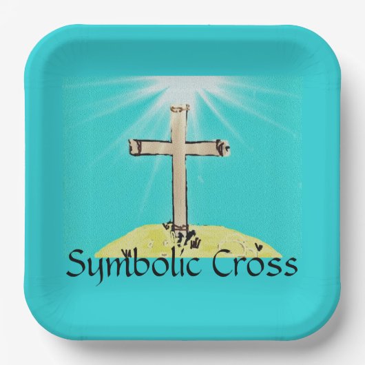 Symbolisch kruis papieren bordje (Voorkant)