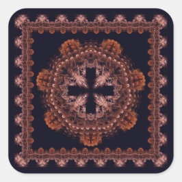 Symbolisch magisch kruis fractaal patroon vierkante sticker