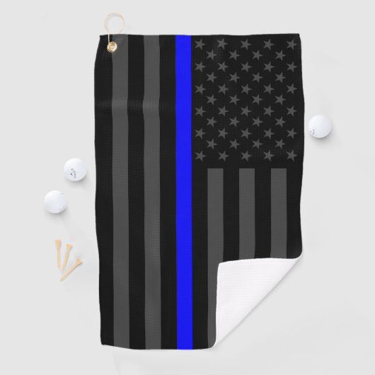 Symbolisch Thin Blue Line Grafisch Amerikaans Deco Golfhanddoek (Insitu)