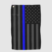 Symbolisch Thin Blue Line Grafisch Amerikaans Deco Golfhanddoek (Voorkant)