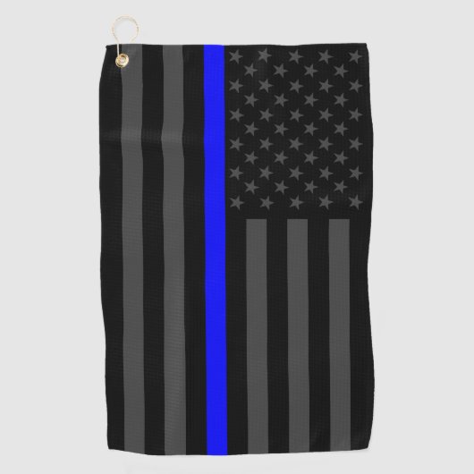 Symbolisch Thin Blue Line Grafisch Amerikaans Deco Golfhanddoek (Voorkant)