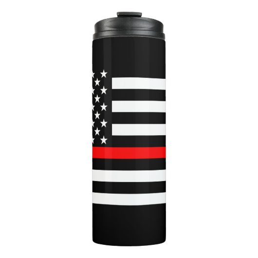 Symbolisch Thin Red Line US Flag grafisch ontwerp  Thermosbeker (Voorkant)