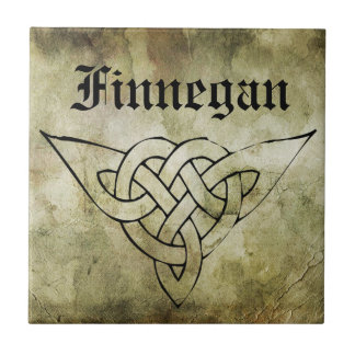 symbolische achternaam linocut voor de keltische i tegeltje